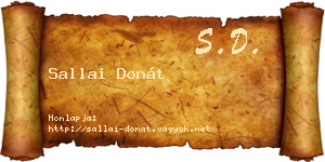 Sallai Donát névjegykártya